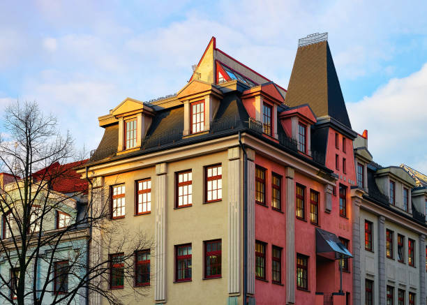 istock Old building architecture in city center in Riga 1068346250