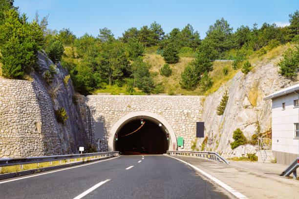 istock Road with underpass tunnel at Slovenia 1068348094