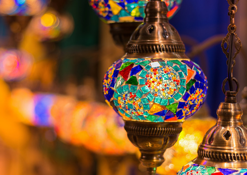 Arabic Traditional Light Lamp Ramadan Background Concepy