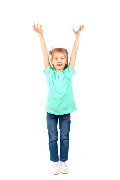 istock Girl raises her arms up 1068367214