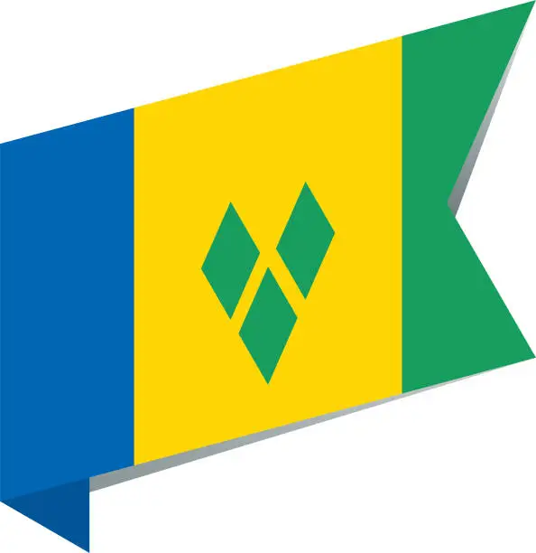 Vector illustration of Flag Saint Vincent and the Grenadines