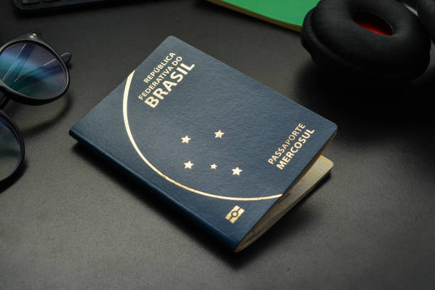 Brazilian Passport, travel document stock photo