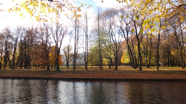 jardín de otoño, san petersburgo, (санкт-петербург, осень) - санкт петербург fotografías e imágenes de stock