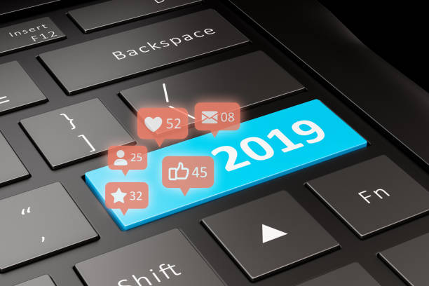2019 Keyboard with Social Media Icons