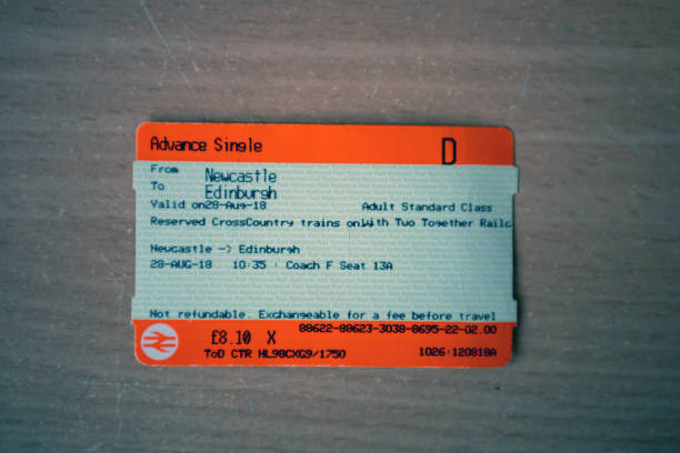 um bilhete de comboio único avanço - british rail - fotografias e filmes do acervo