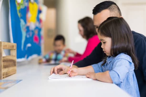 istock Dad homeschooling with his young daughter 1068404040
