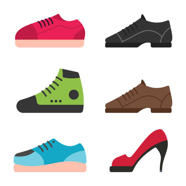Ilustración de Set De Zapatos Para Niños Hombres Y Mujeres Vector De Dibujos Animados Plana Los Iconos Aislados Sobre Fondo Blanco y más Vectores Libres de Derechos de Zapatillas de deporte - Ilustración de Set De Zapatos Para Niños Hombres Y Mujeres Vector De Dibujos Animados Plana Los Iconos Aislados Sobre Fondo Blanco y más Vectores Libres de Derechos de Zapatillas de deporte -
