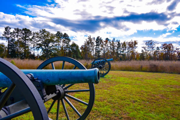 row of cannons at Gettysburg National Military Park