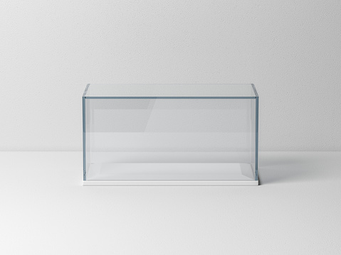 Caja maqueta con podio blanco para modelo de coche de escala o presentación de producto de cristal photo