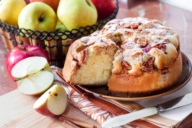 istock Homemade apple pie with cinnamon on the plate 1068425120