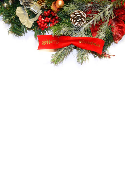 istock Christmas decoration isolated on white. Xmas background 1068428190