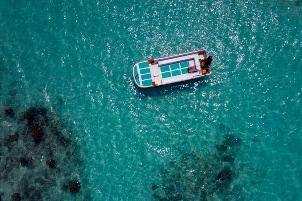 istock Maldives aerial view panorama landscape white sand beach 1068433520