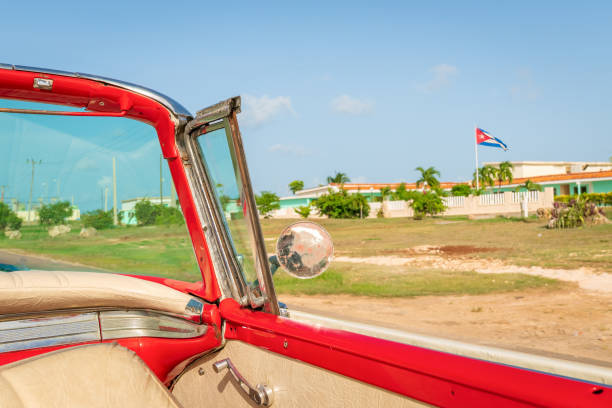 istock View from  old vintage classic american car 1068435916