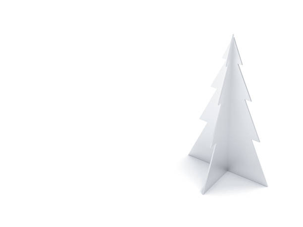 istock Paper Merry christmas tree on white background for greeting card 1068441940