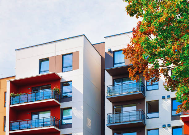 istock Contemporary apartment building architecture 1068442306