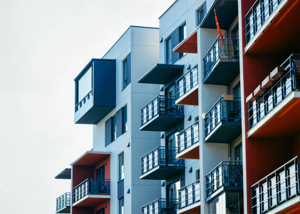 istock Contemporary luxury flat building architecture 1068442540