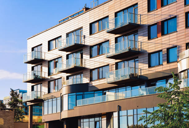 istock Modern apartment building exterior 1068443130