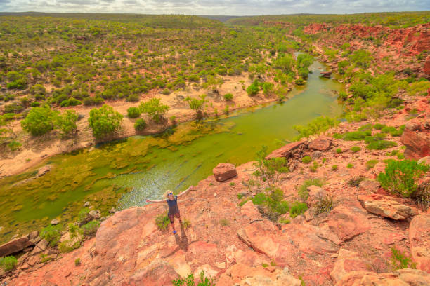 istock Woman at Murchison River Kalbarri 1068443486