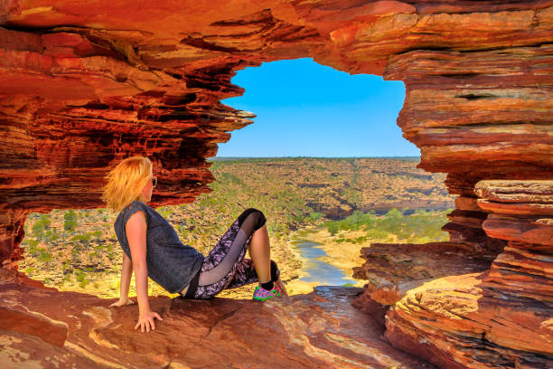 istock Kalbarri lookout woman 1068443578