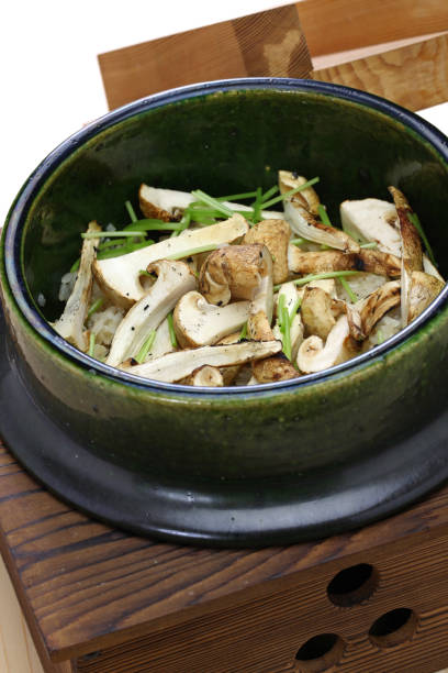 istock japanese matsutake gohan, rice cooked with matsutake mushroom 1068443664