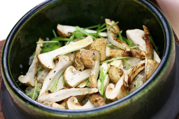 istock japanese matsutake gohan, rice cooked with matsutake mushroom 1068443676