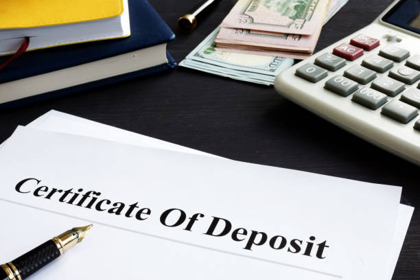 Certificate of deposit and pen in the office. Certificate of deposit and pen in the office. bank deposit slip stock pictures, royalty-free photos & images
