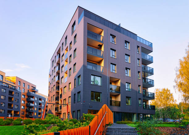 istock Modern residential apartment complex and outdoor facilities 1068447472