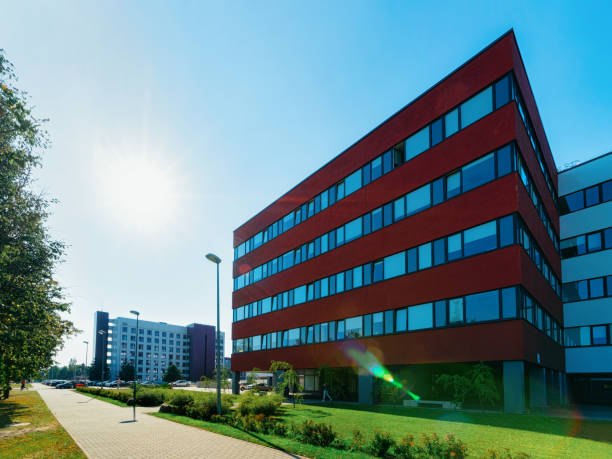 istock Sunset and Modern corporate business office building skyscraper 1068449256