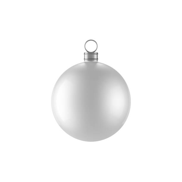 White christmas ball mockup for tree, isolated on white