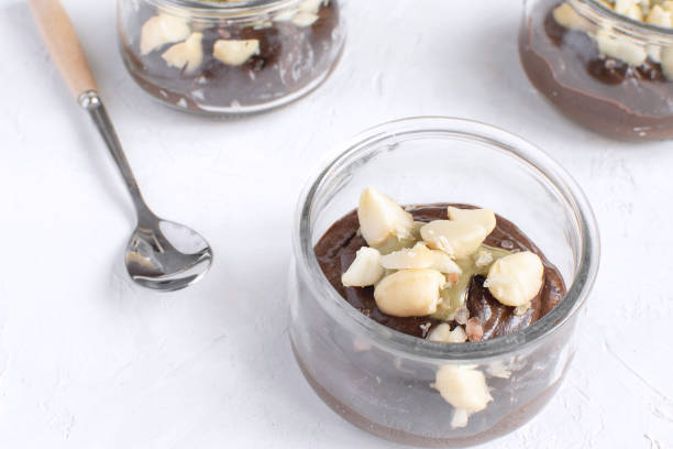 istock Healthy eating - vegan chocolate pudding made from avocado 1068460368