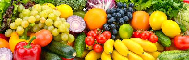istock Large assortment useful vegetables and fruits 1068462938