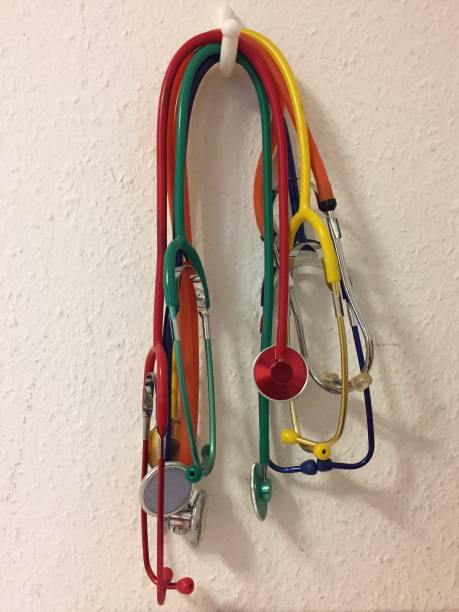 istock Colorful set of stethoscopes 1068464936
