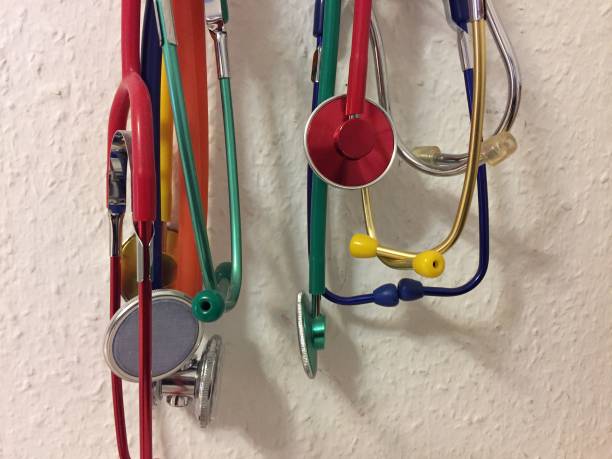 istock Colorful set of stethoscopes 1068464970