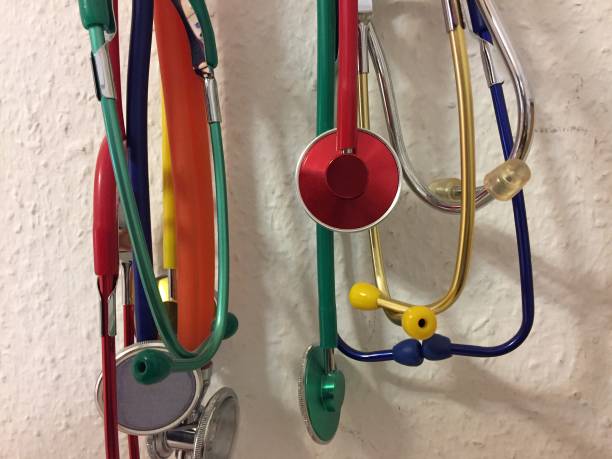 istock Colorful set of stethoscopes 1068465002