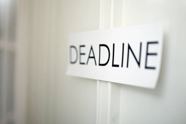 istock deadline sign on the office door 1068467476