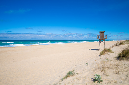 wooden watchtower in Palmar Beach