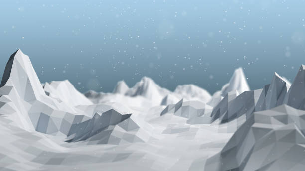 istock 3D Render of a Low poly mountains landscape for graphic design. 1068473374