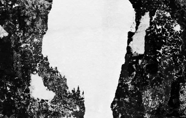 istock Blank white black old ripped torn paper crumpled creased posters grunge textures backdrop backgrounds placard 1068474962