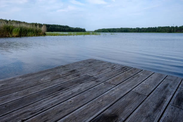 istock wooden and composite material foot bridge over water 1068477700