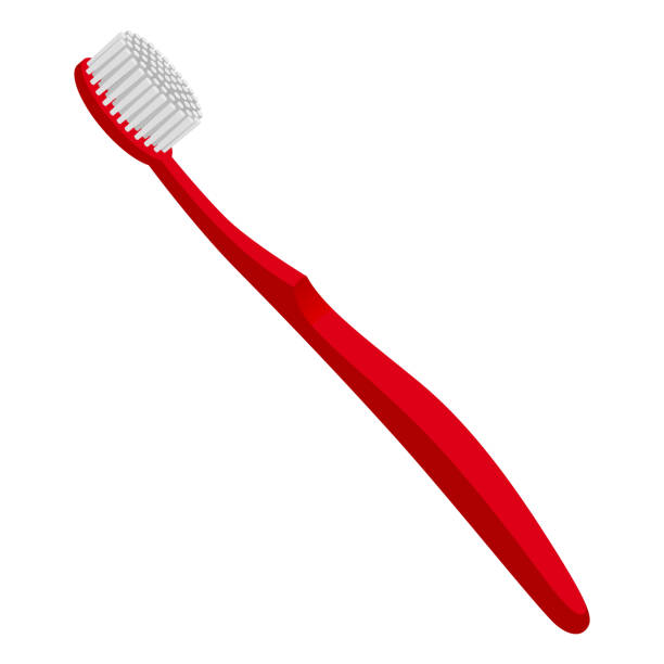 toothbrush Illustrationen visar en röd tandborste toothbrush stock illustrations