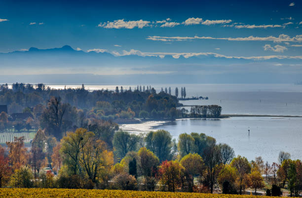 mountain saentis over the lake constance