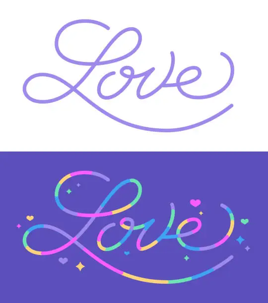 Vector illustration of Love Script Message