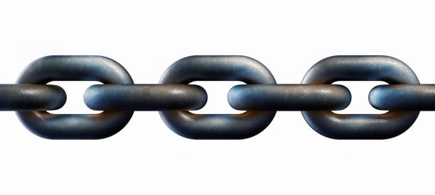 rusty chain 3D rendering of a rusty chain rusted chain stock pictures, royalty-free photos & images