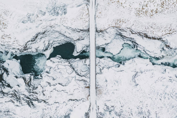 istock Scenic aerial view of Koluglufur waterfall in winter 1068501708