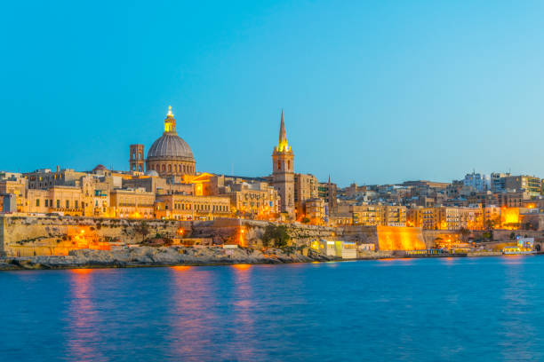 istock Skyline of Valleta during night, Malta 1068502212