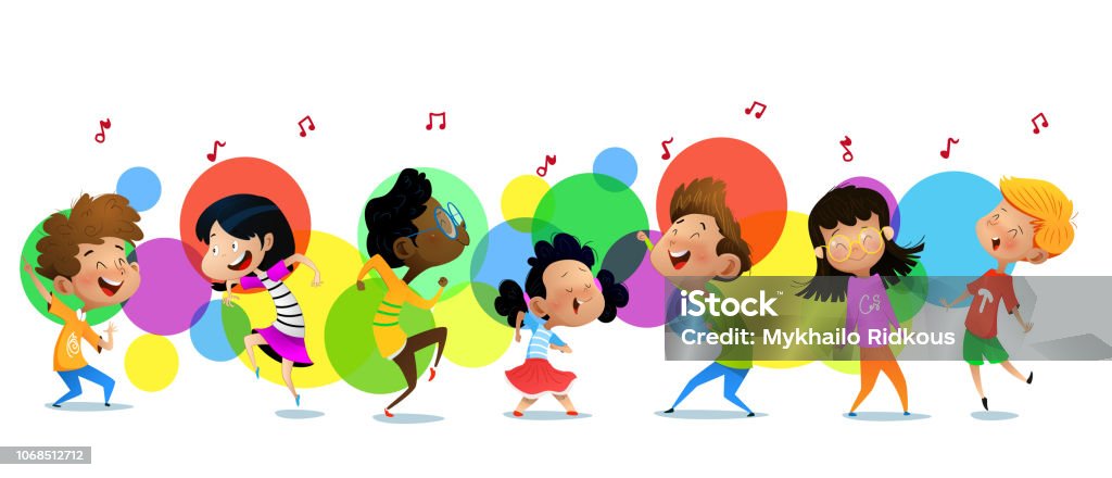 Group Of Dancing Cartoon Children Stock Illustration - Download Image Now -  Child, Dancing, Music - iStock