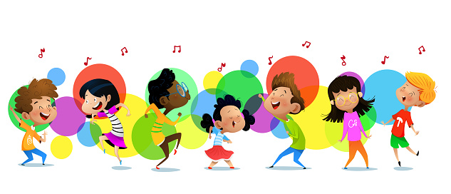 Group Of Dancing Cartoon Children Stock Illustration - Download Image Now -  Child, Dancing, Music - iStock