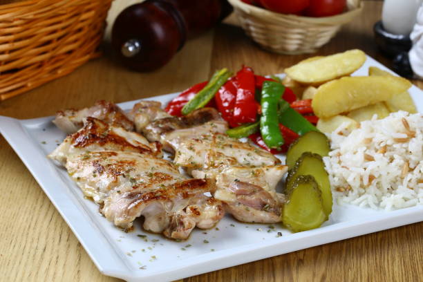 istock Grilled white meat chicken breast, chicken strips 1068515800