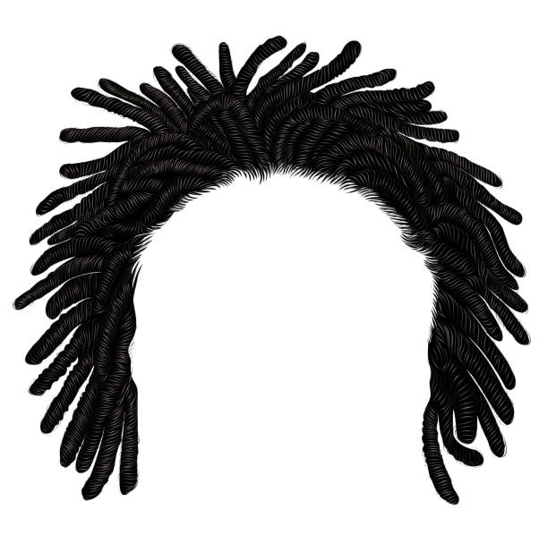 trendy african long  hair dreadlocks . realistic  3d . fashion beauty style . trendy african long  hair dreadlocks . 
realistic  3d . fashion beauty style . dreadlocks stock illustrations