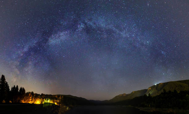 istock Milky Way over lake 1068528678